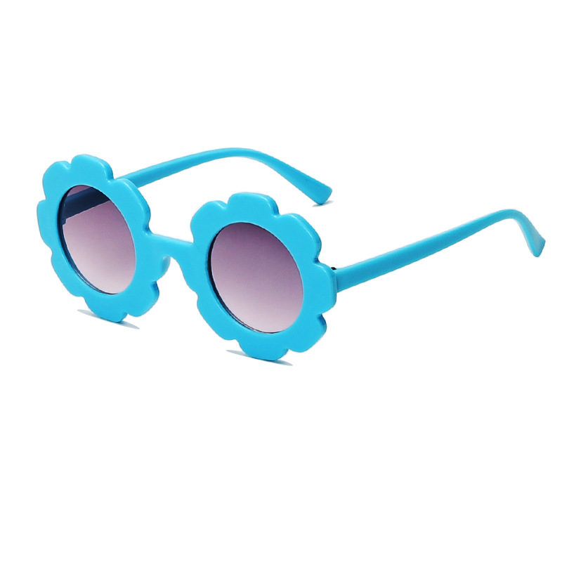 Children’s Cute Sunflower Round Frame Sunglasses