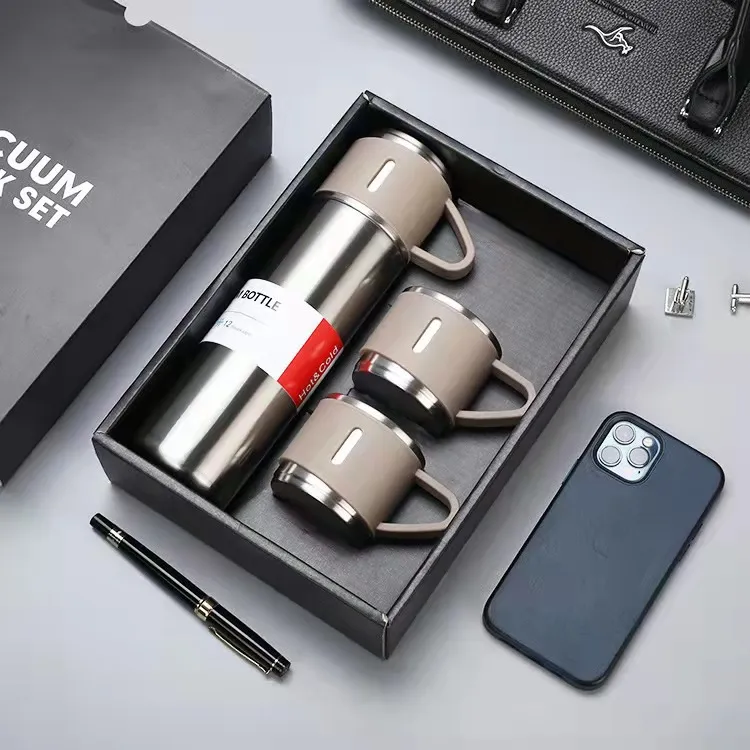 Business Gift Set Company Gift Event Stainless Steel Vacuum Flask - Suit Silver