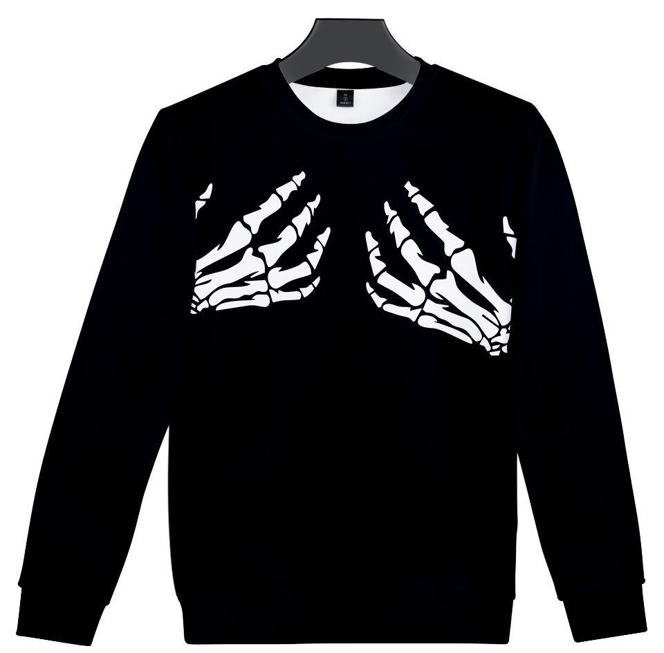 3D Pattern Digital Printing Men's Round Neck Loose Sweater