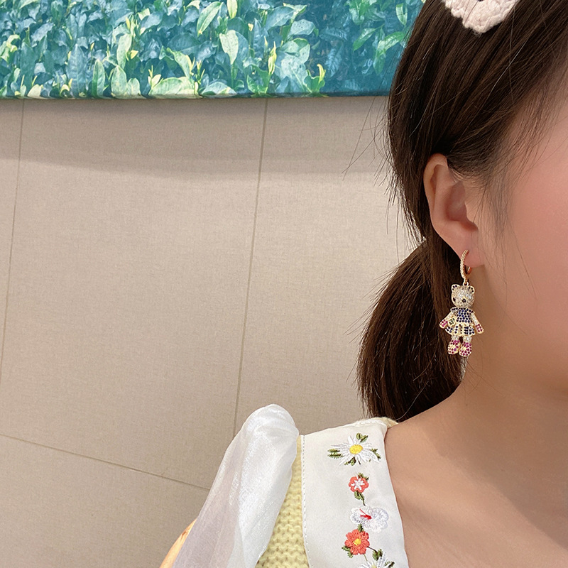 Delicate And Fashionable Cartoon Animal Cat Earrings