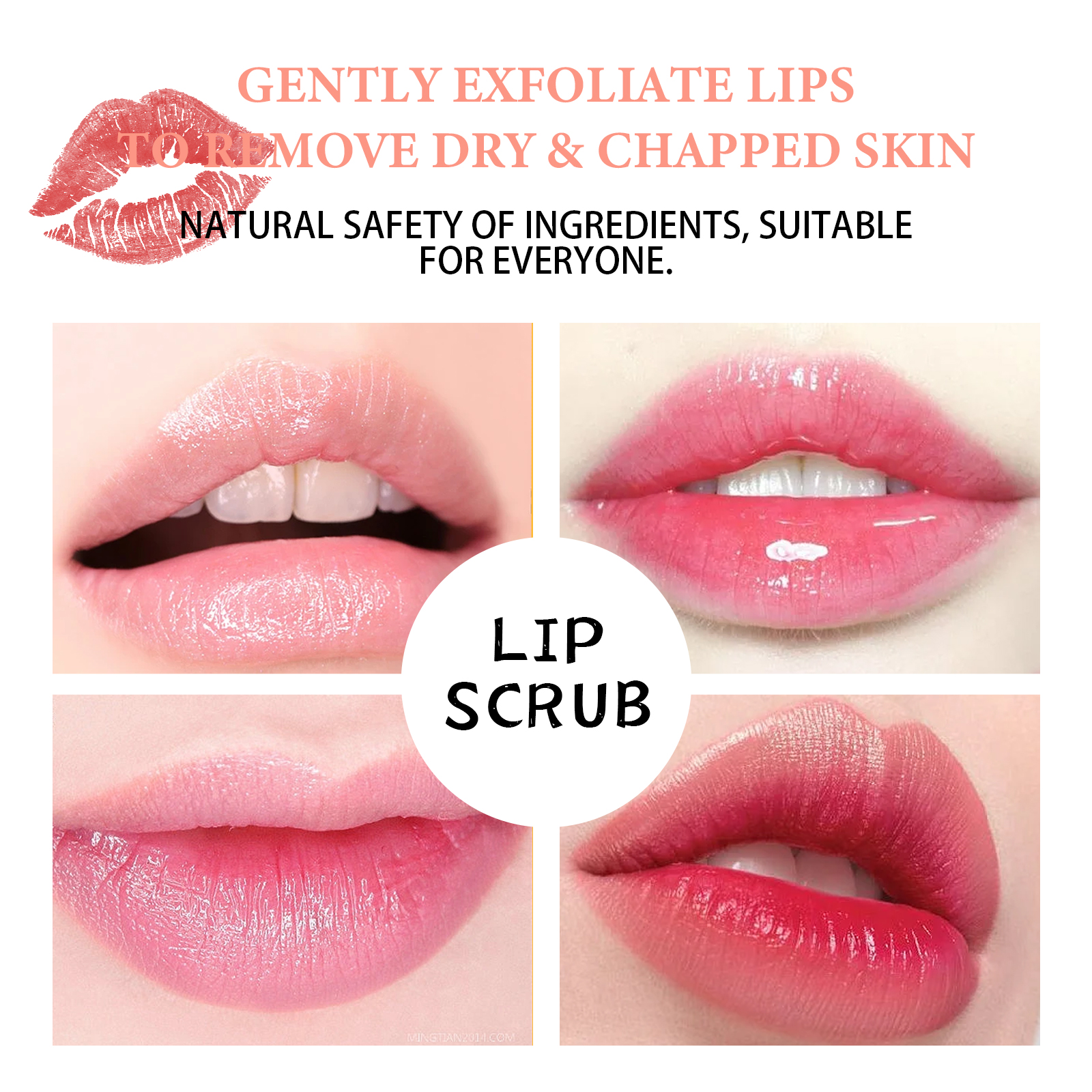 EELHOE Strawberry Lip Scrub, Moisturize Lips, Prevent Dry Crack, Moisturize Dead Skin, And Fade The Corners Of Lips image 4