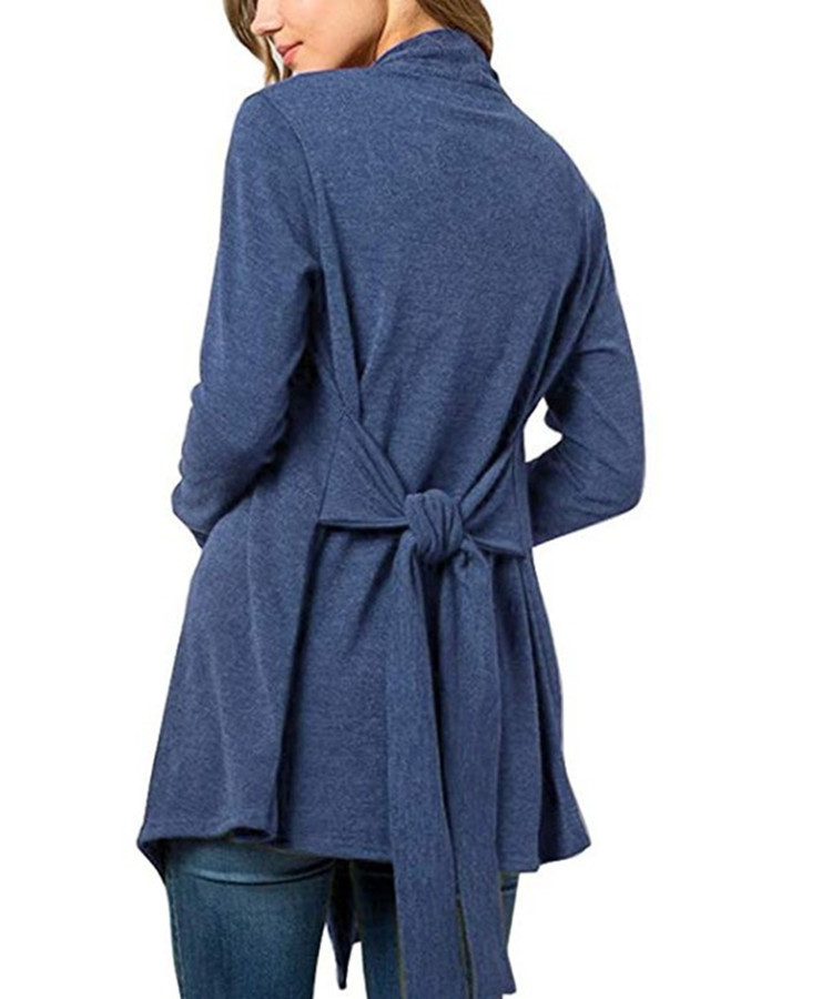 European And American New Style Long-sleeved Cardigan Top With Tie