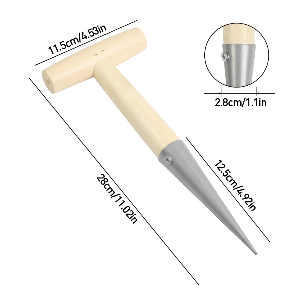 Stainless Steel Dibbler Bulb Planter Dibber Hole Puncher Gardening Tool UK