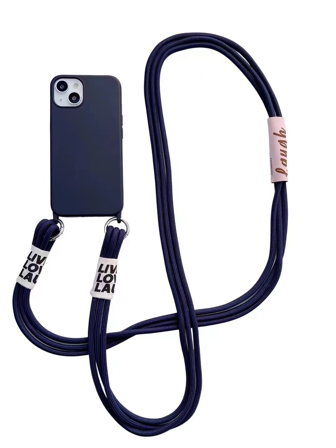 Coque de téléphone en silicone liquide avec longue lanière diagonale – rose – iPhone 11