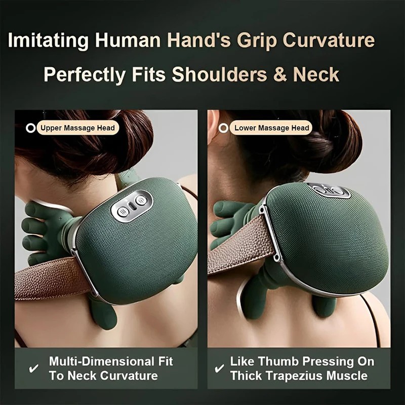 Neck Shoulder Massager With Heat Simulated Human Hand Cervical Trapeziu — image 3