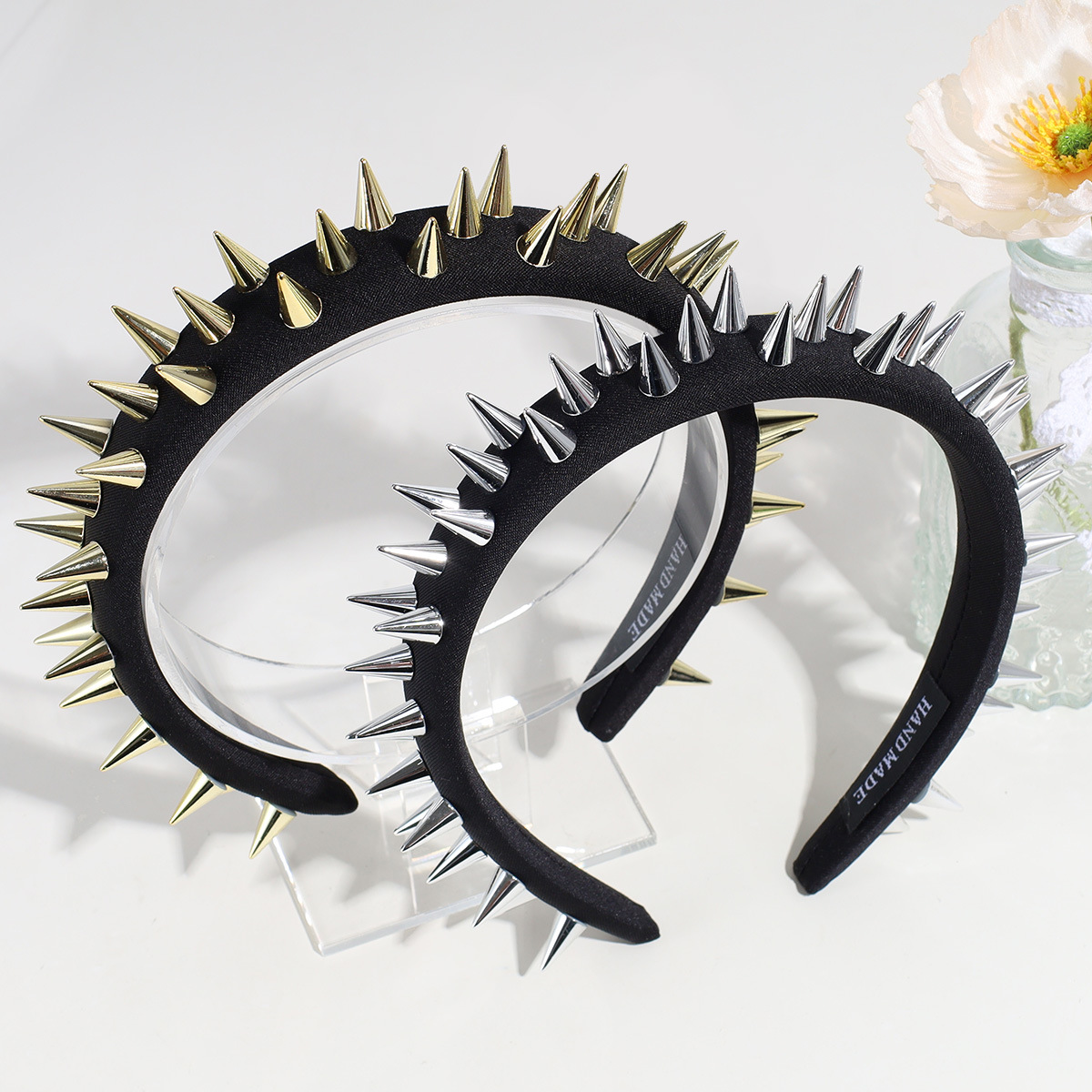 Title 5, Exaggerated Design Rivet Black Hair Hoop