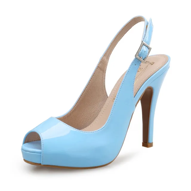 High Heel Platform Fish Mouth Shoes Sexy Sandals Blue - Shop at LoveMi