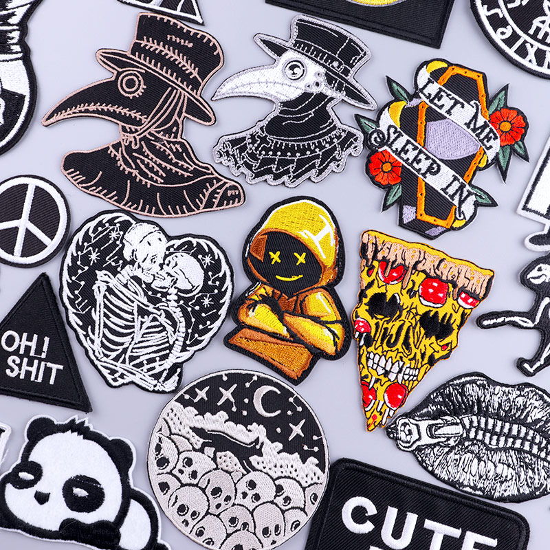 Patches On Clothes Stickers Hippie Rock Stripes Embroidered — image 1