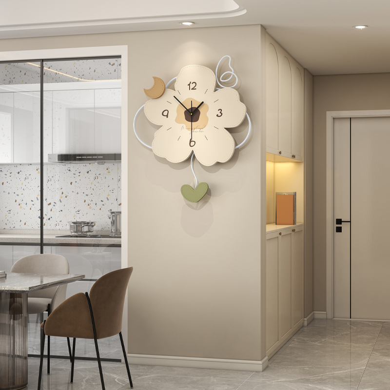 Cute Flower Shaped Wall Clock Modern Decorative Home Bedroom Decor 4