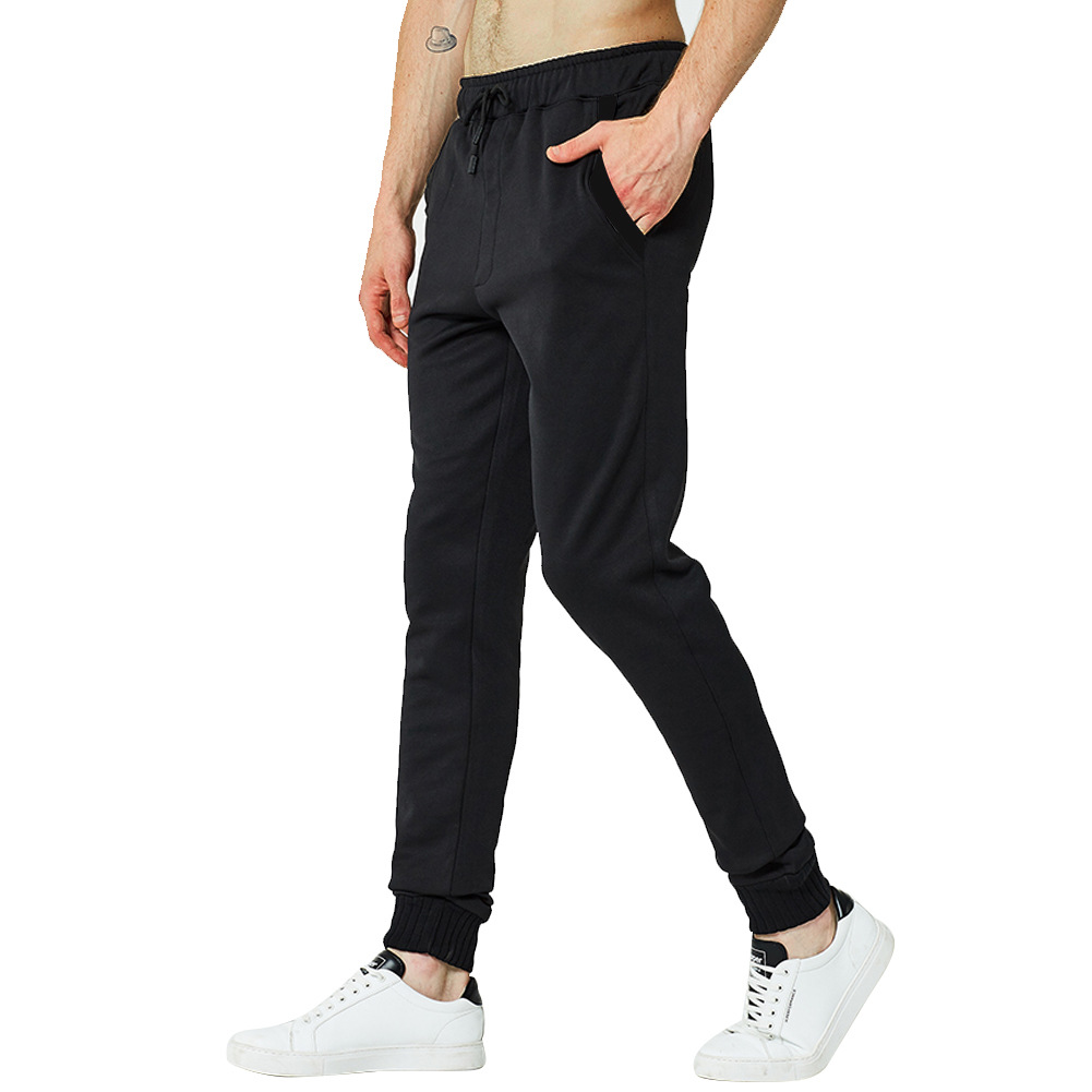 Loose Men's Sports And Leisure Solid Color Mid-waist Lace-up Trousers