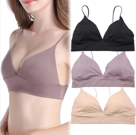 Title 5, Wireless Sports Bra Girl Solid Color Underwear ...