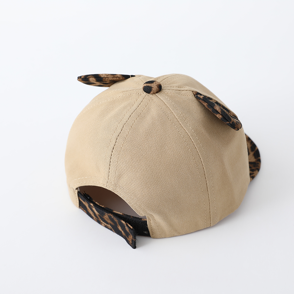 The New Patchwork Leopard Print Brimmed Cartoon Cat-ear Adjustable Cute Casual Baseball Cap Is Suitable For Outdoor Entertainment And Outings.