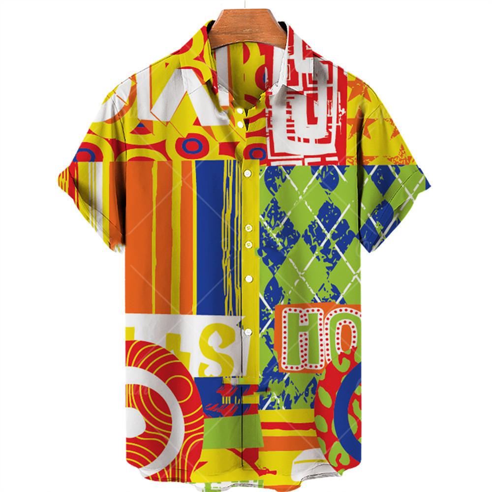 Title 4, Nieuw casual shirt met korte mouwen Graffiti-se...