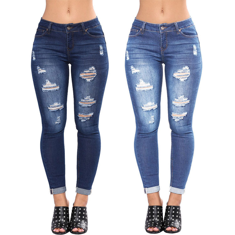 Title 1, Ripped hole denim pants, offering effortless st...