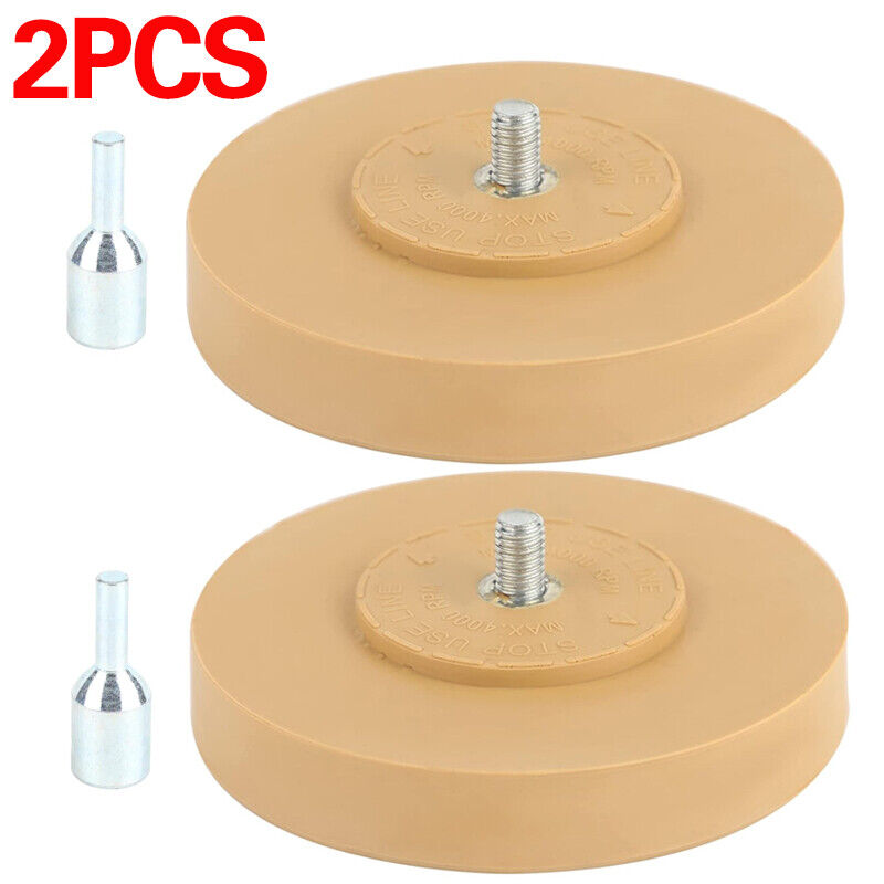 2X CARAMEL WHEEL WITH FREE DRILL ATTACHMENT S509509 RUBBER ERASER 88mm — image 3