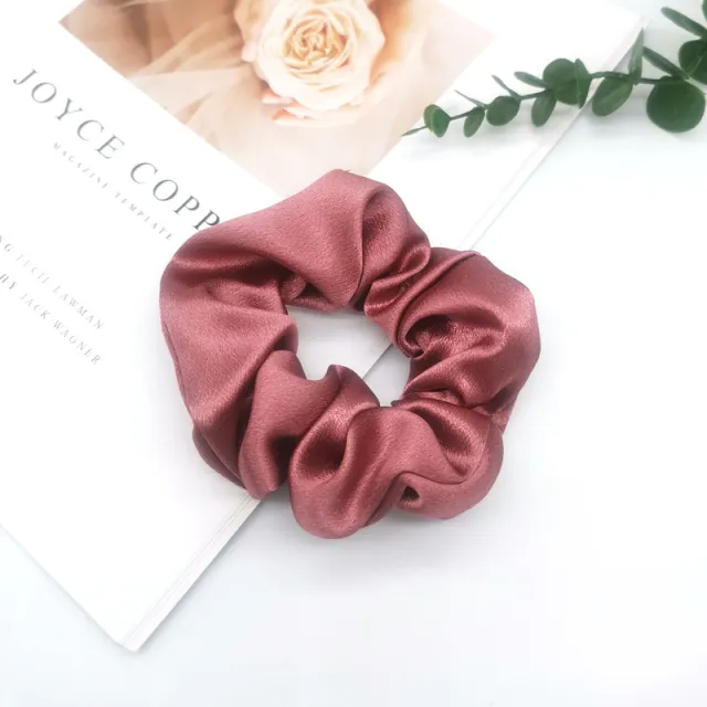 Solid Satin Large Intestine Hair Rope Bean Paste Color - Shop at LoveMi