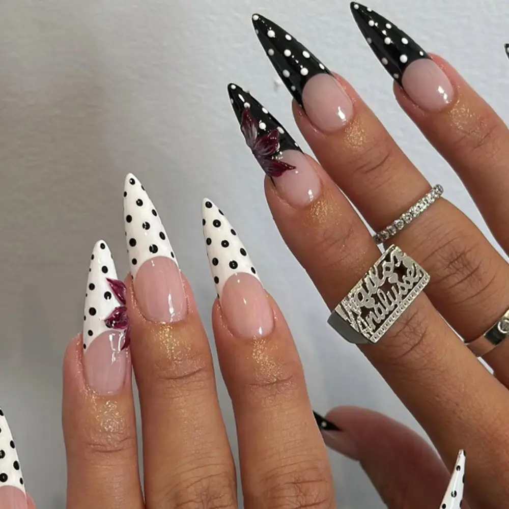 Of Long, Pointed Acrylic Nail Stickers