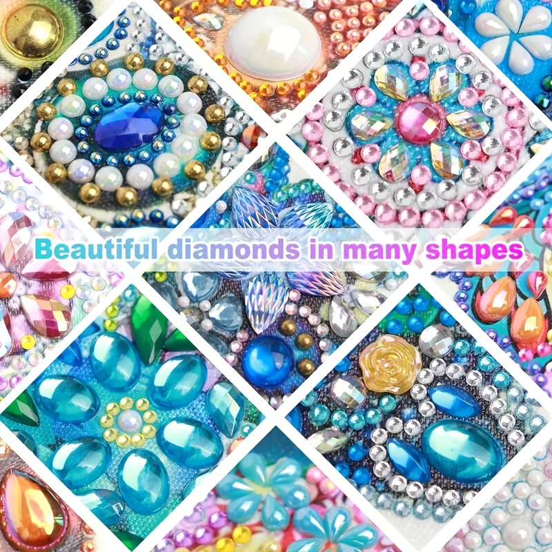 DIY Diamond Painting Kit Birthday Card Kit, Unique Flower Pattern Design, Rhinestone Diamond Painting Art Mosaic Postcards, Holiday Greeting Cards Perfect For Families, Friends, And Lovers, H