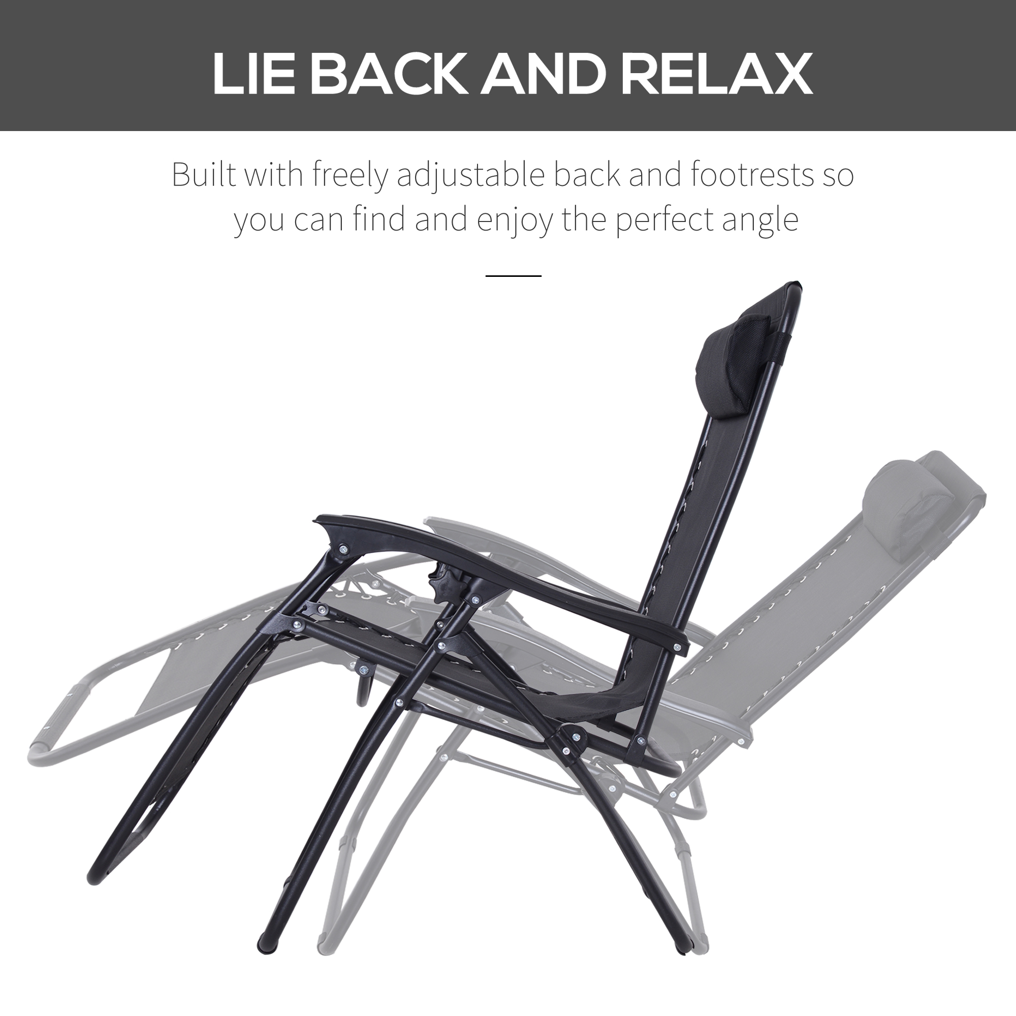 Zero gravity chair, metal frame, teslin fabric, outdoor