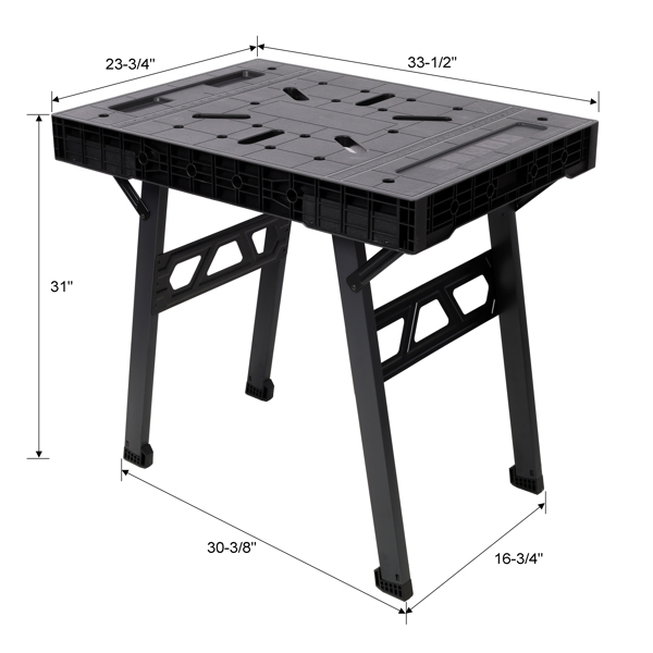 Foldable Work Bench,Portable Workstation,Work Bench Suitable for Garage,Workshop and Home,1650LBS Capacity,Black-21