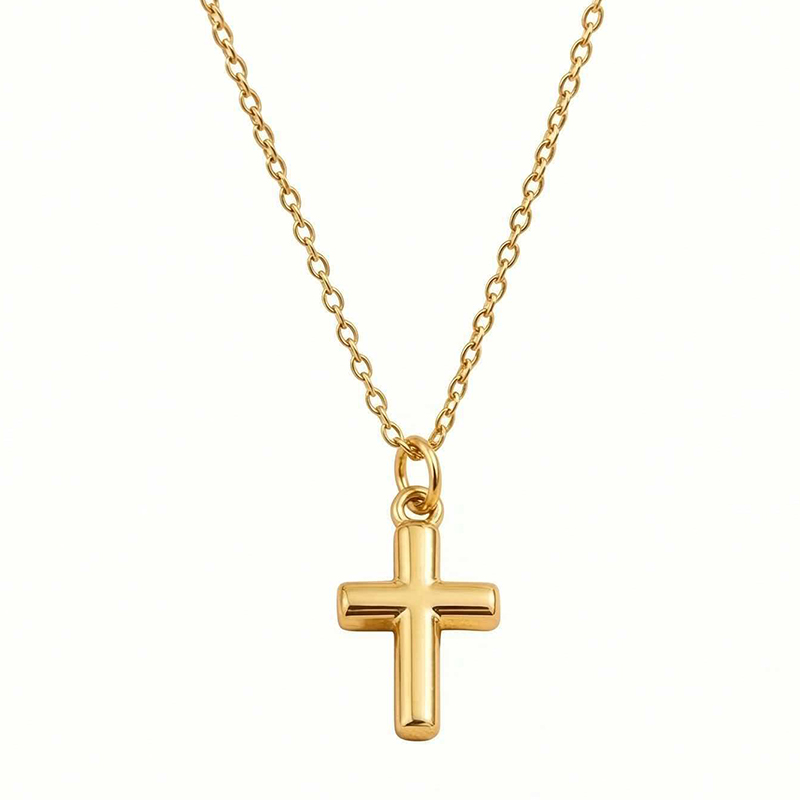 Stainless Steel Cross Pendant Necklace Earrings 4