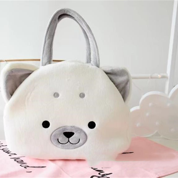 Title 1, Cartoon Three-color Akita Shiba Inu Plush Hand Bag