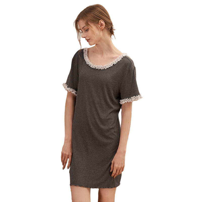 Title 11, Modal Ruffled Short Sleeves Nightdress Women