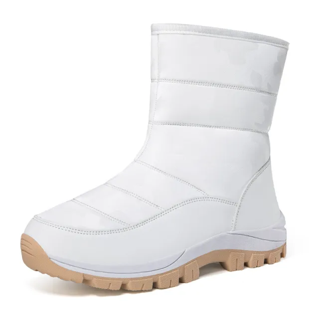 Winter Snow Boots For Women Outdoor Thickened High top Plus Velvet Shoes Fashion Platform Ankle Boots Keep Warm Plush Shoes White - Shop at LoveMi