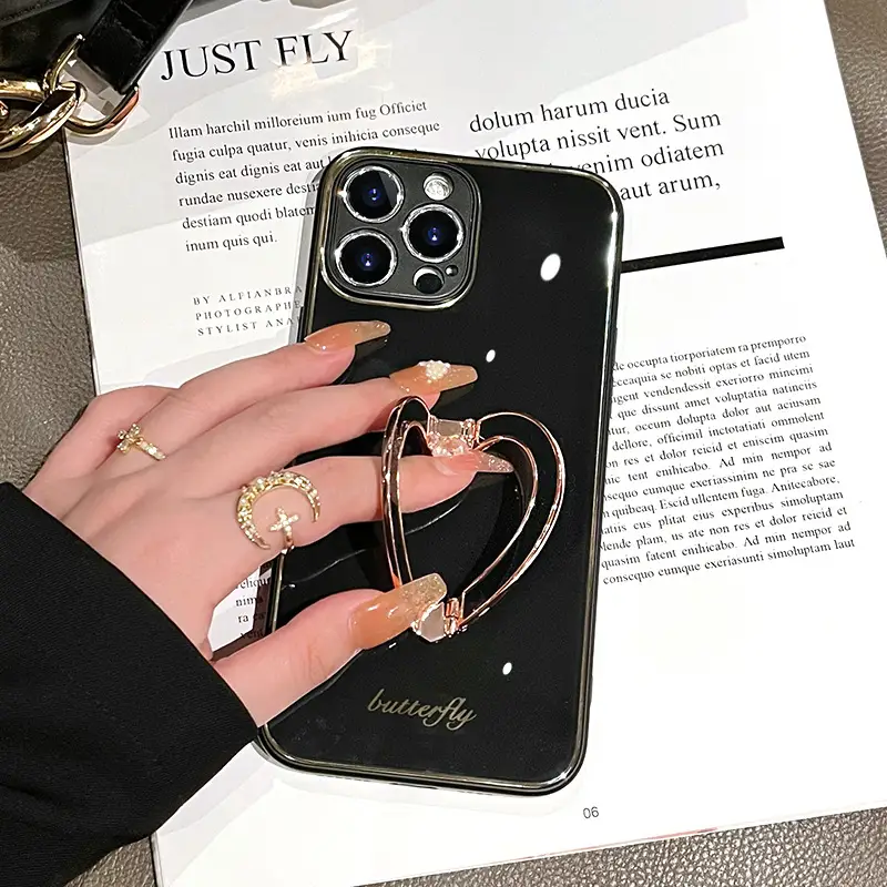 Love Ring Bracket Silicone Phone Case