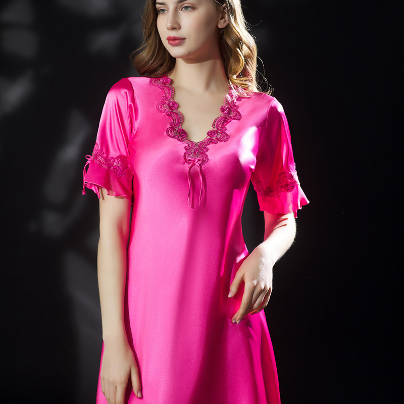 Title 2, Silk short sleeve ice silk dress