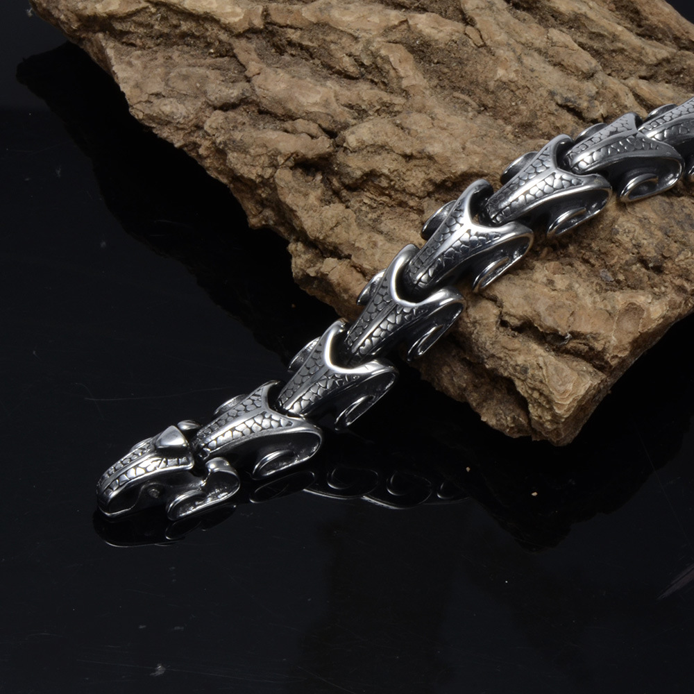 Titanium Steel Keel Bracelet European And American 316L Men's Snake Bracelet