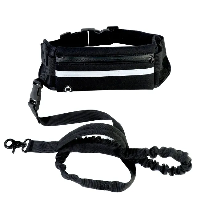 Hands Free Dog Leash Pet Walking And Training Belt With Shock Absorbing Bungee Leash For Up To 180lbs Large Dogs Phone Pocket And Water Bottle Hold... Black - Shop at LoveMi