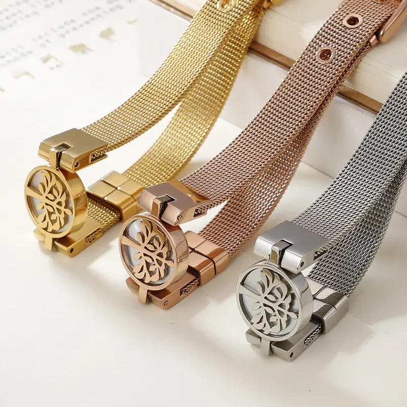 Stainless Steel Plating, Tree Of Life Mesh Strap