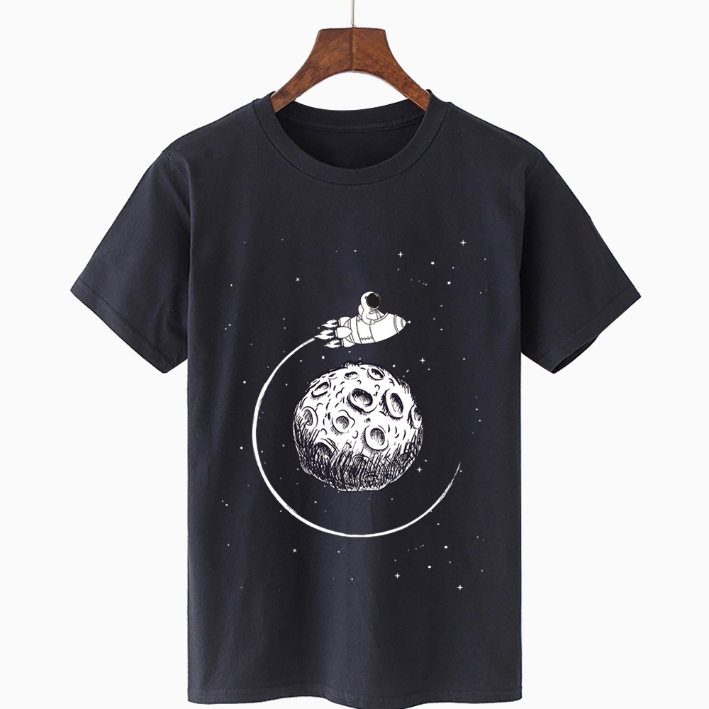 Title 5, Round Neck Short Sleeve Starry Print Oversized ...