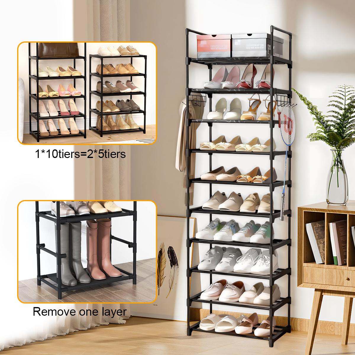 Shoe Rack Tall Metal Shoe Storage Organizer For Bathroom Bedroom Living Room image 7