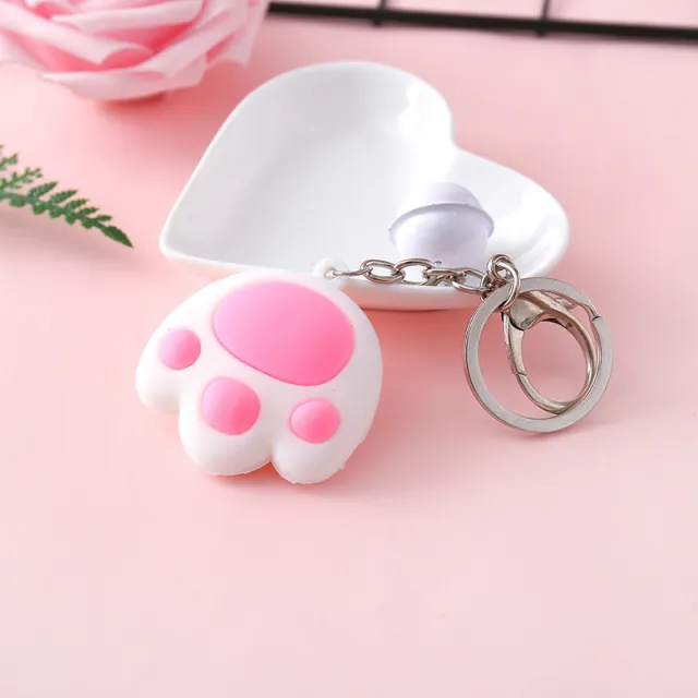 Cute Claw Series Bell Key Soft Rubber Car Pendant Female White - Shop at LoveMi