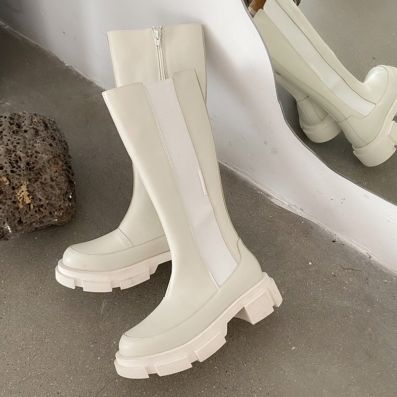 Title 3, Fashion All-Match High Side Zipper Platform Boots