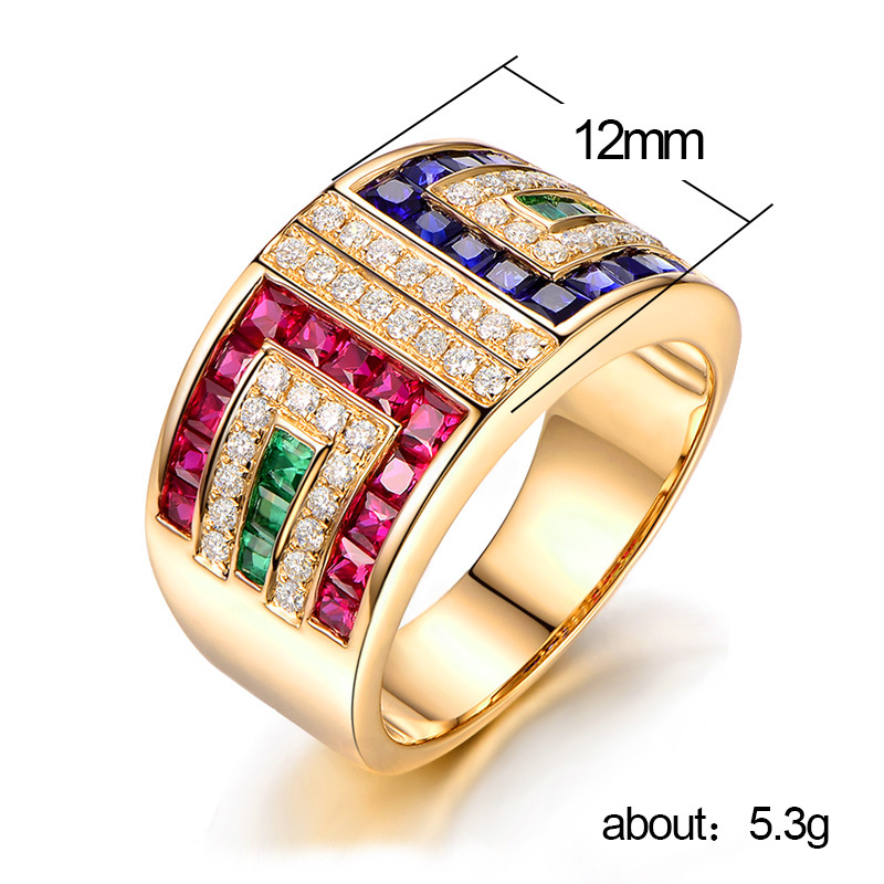 Ladies Colorful Zircon Ring Luxury Cocktail Party