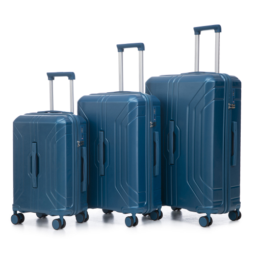 20  24  28  3 Pcs  Set In ABS Spinner Wheel Luggage, Carry On Suitcase, Matching Color, TSA Combination Lock