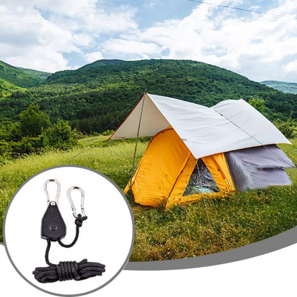 8pcs Rope Ratchet Adjustable Light Hanger Tent Carbon Filter Hydroponic Grow — image 7