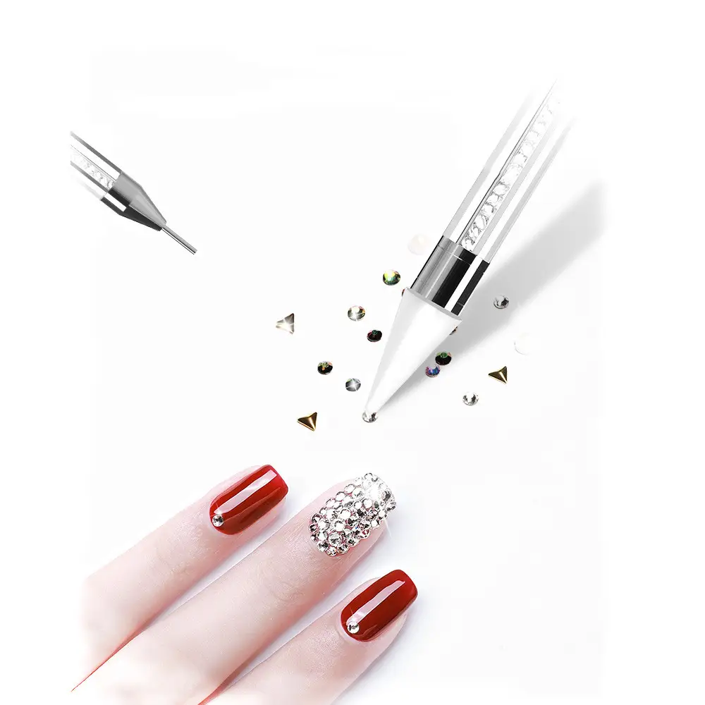 21 Grid Box Nail Enhancement Flat Bottom Glass Rhinestone Jewelry Set
