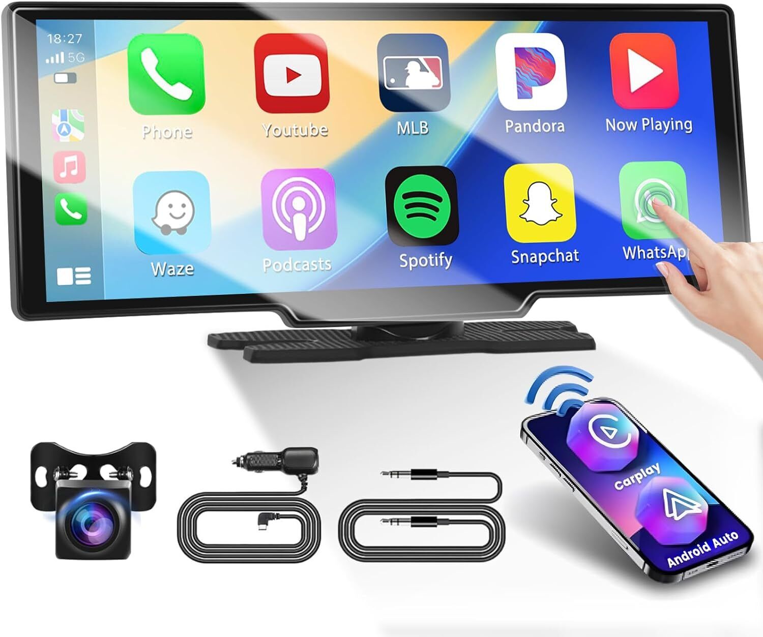4K 10.2in Touch Dash Camera Cam Dual Car Recorder For CarPlay Android Auto OZ