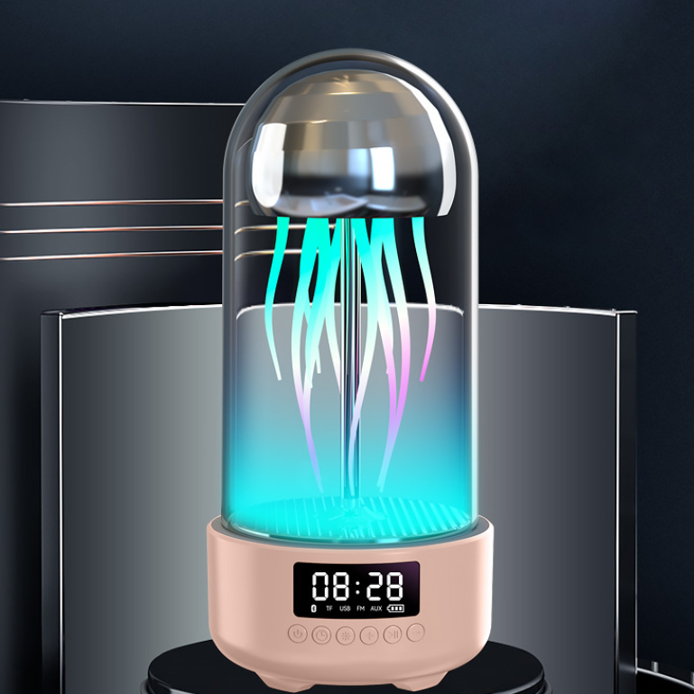 3in1 Colorful Jellyfish Lamp med Clock Luminous bærbar - Bilde 1