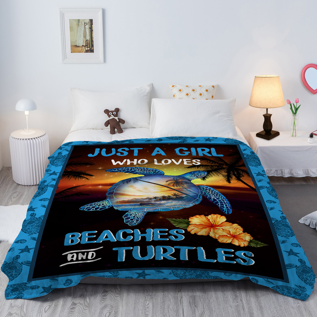 Beaches Turtles Throw Blanket Ocean Theme Blankets Soft Flannel Throw Sea Turtle Blanket Gifts For Kids Teens Boys Girls