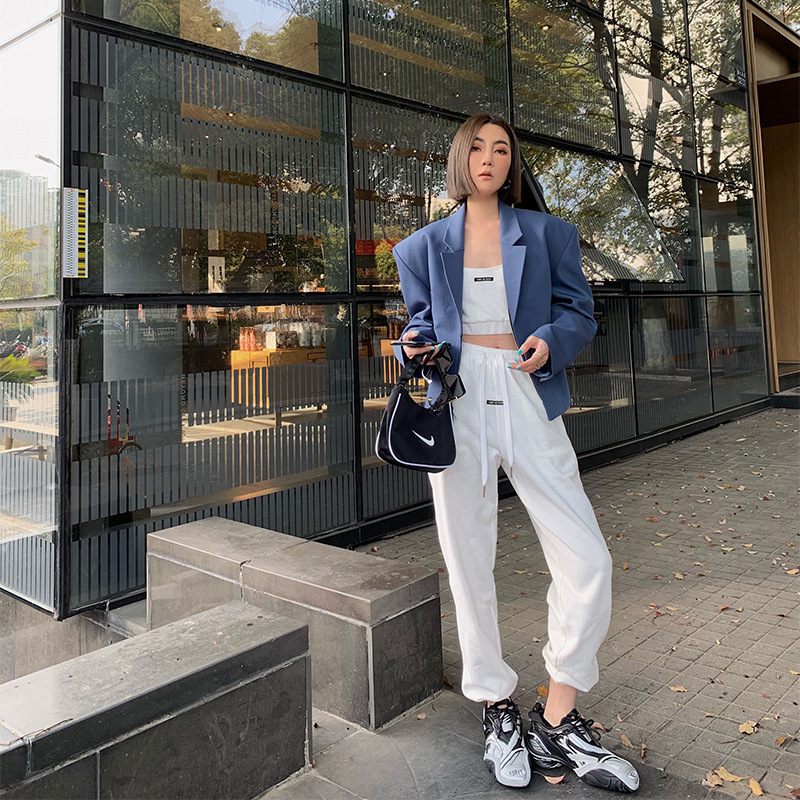 Photogenic Casual Vest Sweatpants Suit