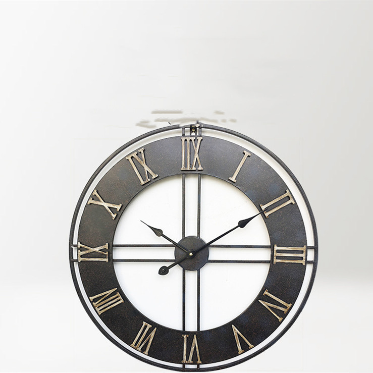 Round Wrought Iron Wall Clock, picture 2 of 3