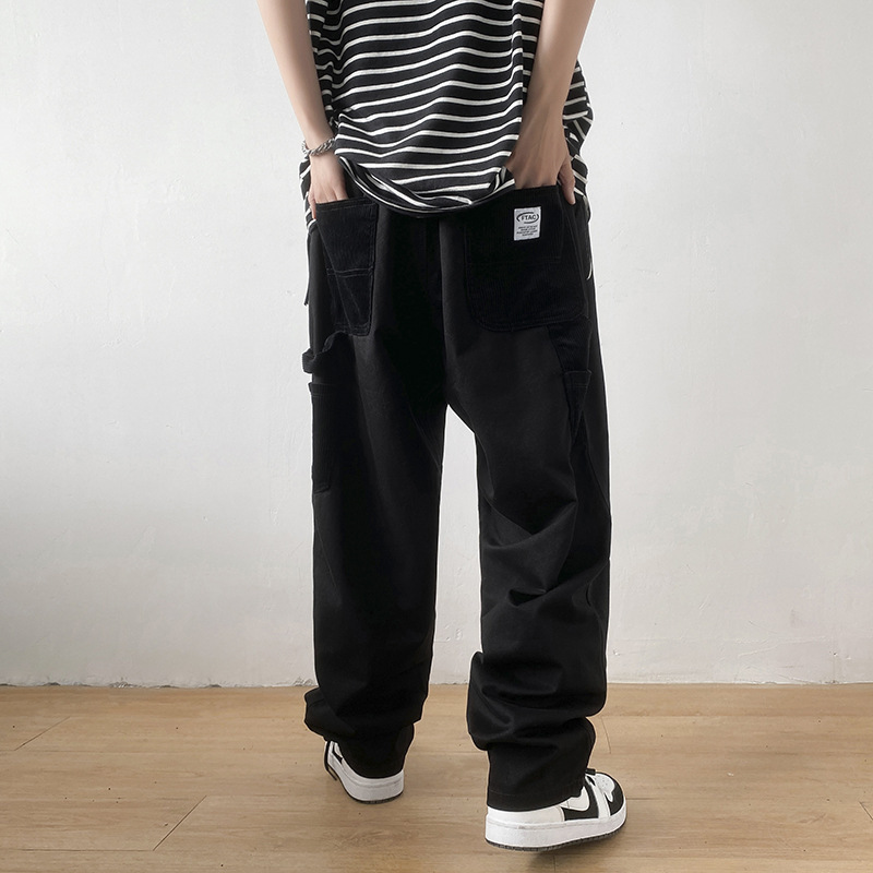Men's Hong Kong Style Loose Straight Casual Pants