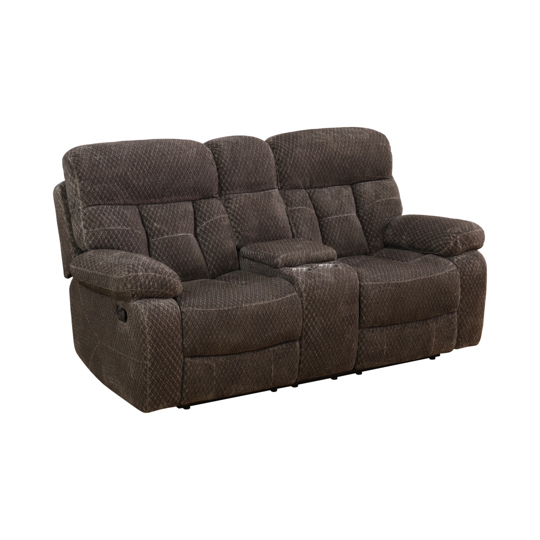 Pickup Only--Brown Cashmere Fleece Living Room Recliner Intelligent 3-Piece Sofa Set