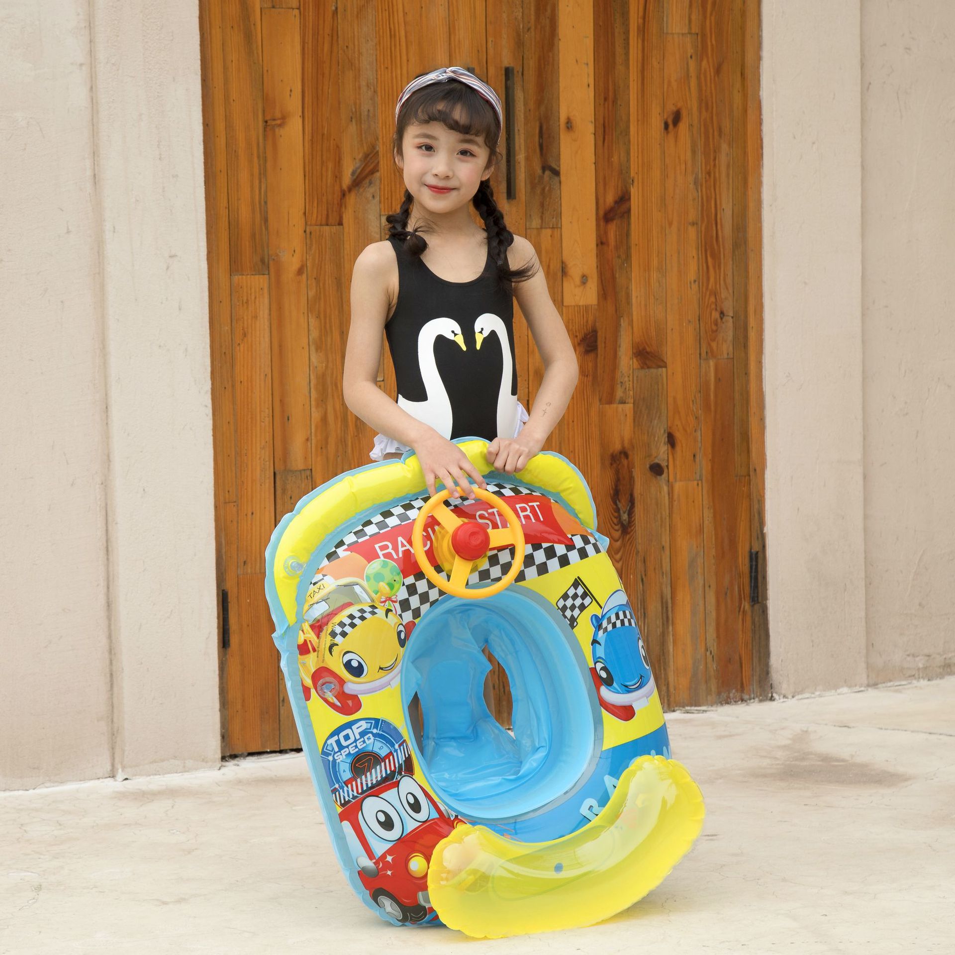 New Spot Baby Flamingo Kart Swimming Ring