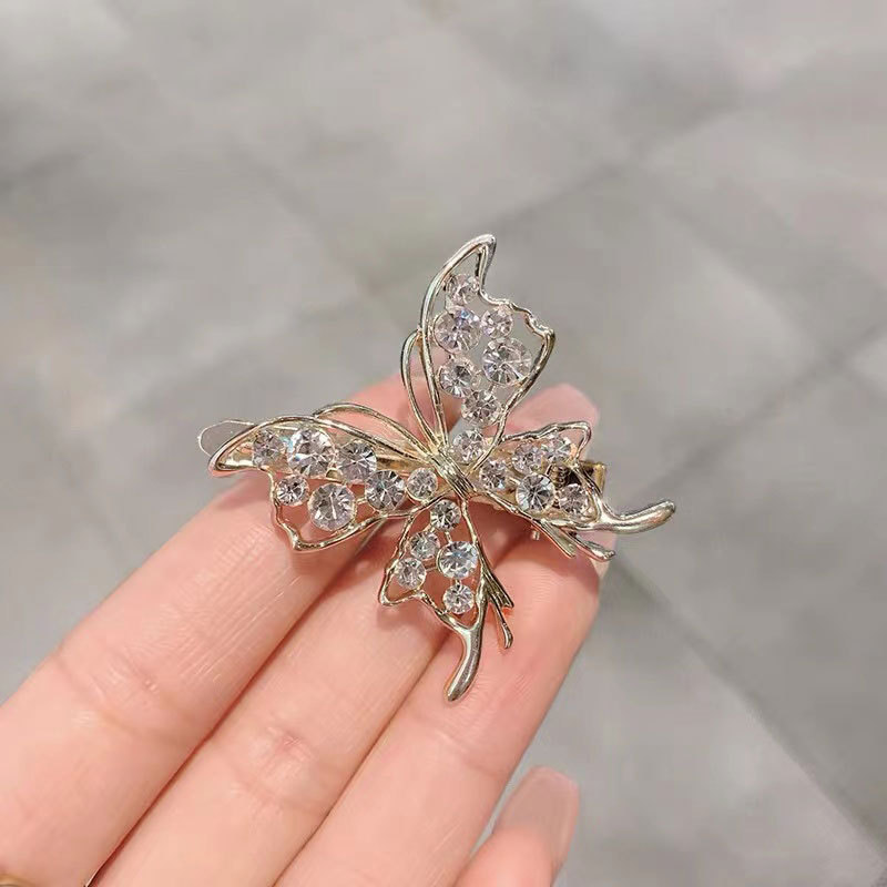 Fashion Rhinestone Butterfly Duck Bill Hairpin